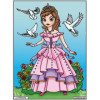 photo-Coloriage - Princesse - Tableau à colorier - Avec contours velours noir - Dès 3 ans