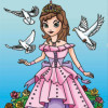 Coloriage - Princesse - Tableau à colorier - Avec contours velours noir - Dès 3 ans