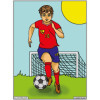 photo-Coloriage - Footballeur - Tableau à colorier - Avec contours velours noir - Dès 3 ans