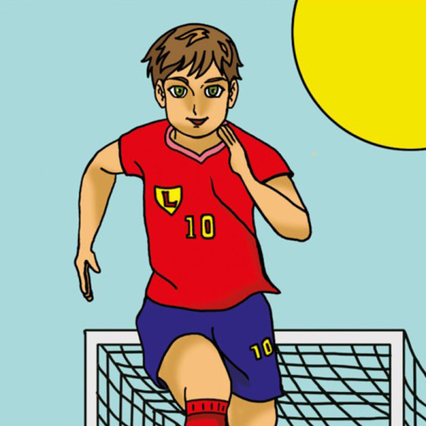 Coloriage - Footballeur - Tableau à colorier - Avec contours velours noir - Dès 3 ans