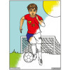 Coloriage - Footballeur - Tableau à colorier - Avec contours velours noir - Dès 3 ans