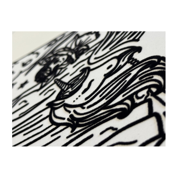 Coloriage - Licorne - Tableau à colorier - Avec contours velours noir - Dès 3 ans