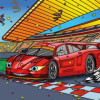 Coloriage - Supercars - Tableau à colorier - Avec contours velours noir - Dès 3 ans