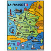 photo--Coloriage - Carte de France - Tableau à colorier - Avec contours velours noir - Dès 3 ans