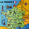Coloriage - Carte de France - Tableau à colorier - Avec contours velours noir - Dès 3 ans