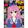 photo-Coloriage - Manga - Tableau à colorier - Avec contours velours noir - Dès 3 ans