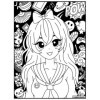 Coloriage - Manga - Tableau à colorier - Avec contours velours noir - Dès 3 ans