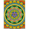 photo-Coloriage - Mandala floral - Tableau à colorier - Avec contours velours noir - Dès 3 ans