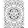 Coloriage - Mandala floral - Tableau à colorier - Avec contours velours noir - Dès 3 ans