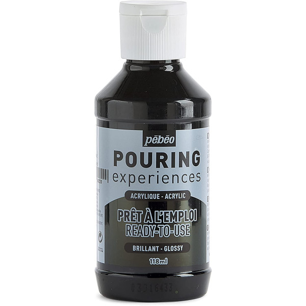 photo-Peinture acrylique - Pouring - Pébéo - Noir d'Ivoire - 118 ml