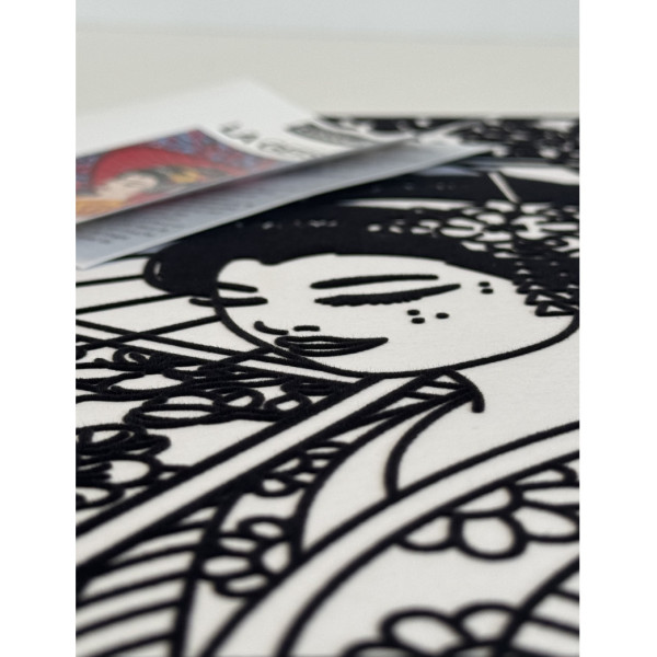 Coloriage - Geisha - Tableau à colorier - Avec contours velours noir - Dès 3 ans