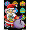 photo-Coloriage - Père noël - Tableau à colorier - Avec contours velours noir - Dès 3 ans