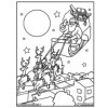 Coloriage - Traineau père noël - Tableau à colorier - Avec contours velours noir - Dès 3 ans