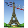 photo-Coloriage - Tour Eiffel - Tableau à colorier - Avec contours velours noir - Dès 3 ans