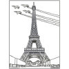 Coloriage - Tour Eiffel - Tableau à colorier - Avec contours velours noir - Dès 3 ans