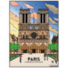 photo-Coloriage - Notre dame de Paris - Tableau à colorier - Avec contours velours noir - Dès 3 ans