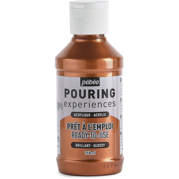 photo-Peinture acrylique - Pouring - Pébéo - Cuivre métallique - 118 ml