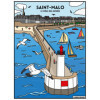 photo-Coloriage - Saint-Malo - Tableau à colorier - Avec contours velours noir - Dès 3 ans