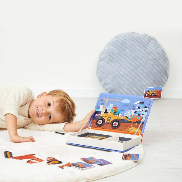 Jeu éducatif - Magnéti'Book - Chantier - 50 magnets + 18 modèles - Invente des histoires - Janod