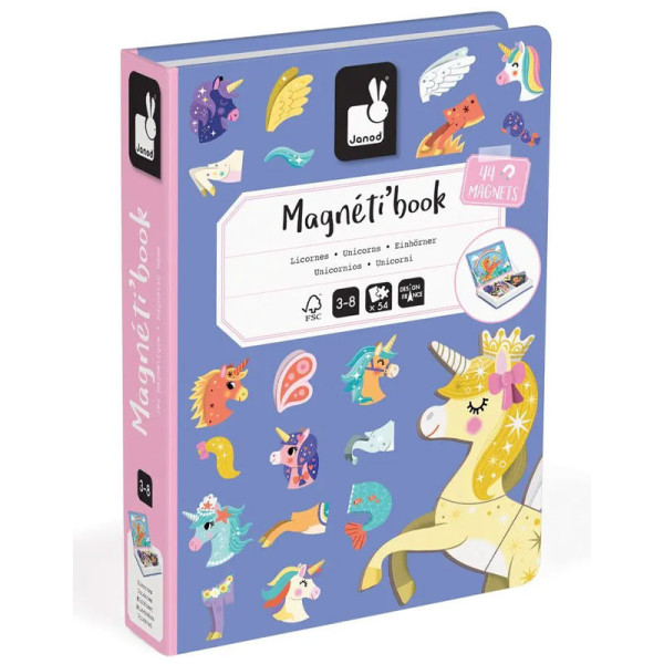 photo-Jeu éducatif - Magnéti'Book - Licorne - 44 magnets + modèles - Invente des histoires - Janod