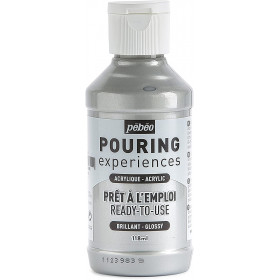 photo-Peinture acrylique - Pouring - Pébéo - Argent - 118 ml