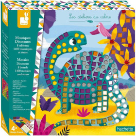 photo-Jeu créatif - Tableaux mosaïques - Dinosaures - 8 modèles + mosaïques en mousse - Janod