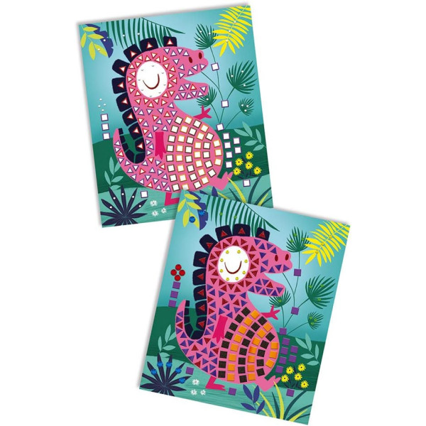 Jeu créatif - Tableaux mosaïques - Dinosaures - 8 modèles + mosaïques en mousse - Janod