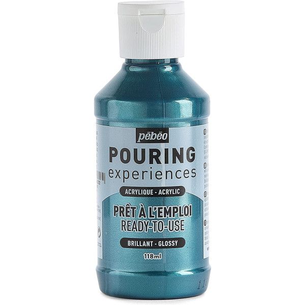 photo-Peinture acrylique - Pouring - Pébéo - Bleu Cobalt métallique - 118 ml
