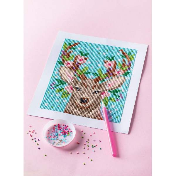 Jeu créatif - Diamond painting - Cerf - Enfant - Dès 8 ans - Janod
