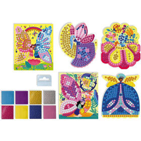 Jeu créatif - Tableaux mosaïques - Fées de la forêt - 5 modèles + mosaïques en mousse - Janod