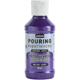 photo-Peinture acrylique - Pouring - Pébéo - Violet métallique - 118 ml