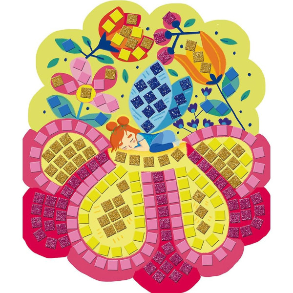 Jeu créatif - Tableaux mosaïques - Fées de la forêt - 5 modèles + mosaïques en mousse - Janod