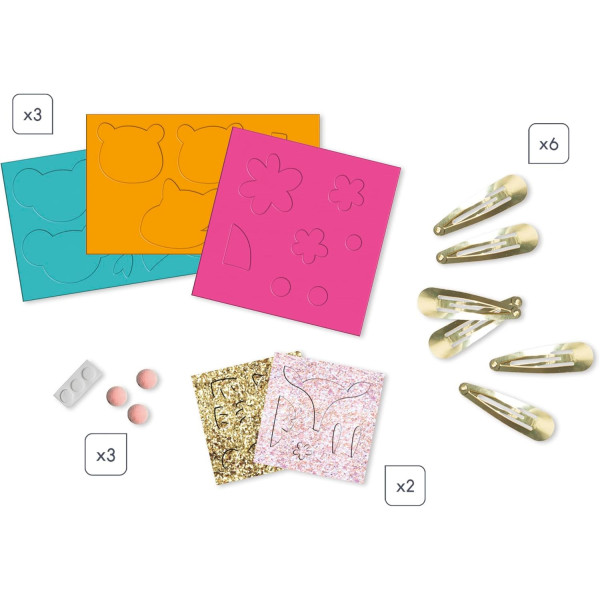 Jeu créatif - Création de barrettes - 6 modèles animaux - Dès 6 ans - Janod