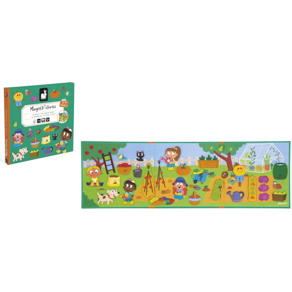 Jeu éducatif - Magnéti'Stories - Le potager - Livre + 30 magnets - Invente des histoires - Janod