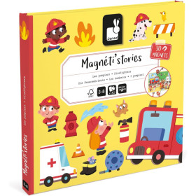 photo-Jeu éducatif - Magnéti'Stories - Les pompiers - Livre + 30 magnets - Invente des histoires - Janod