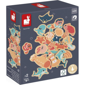 photo-Jeu d'éveil - Magnets - Bois - Aimantés - Les fonds marins - Dès 2 ans - Janod