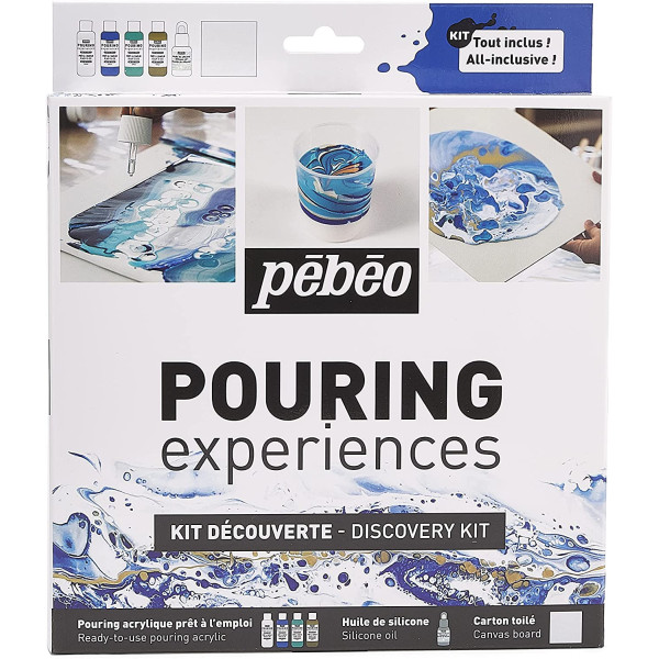 photo-Peinture acrylique - Pouring - Pébéo - Kit découverte - 6 pièces
