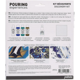 Peinture acrylique - Pouring - Pébéo - Kit découverte - 6 pièces