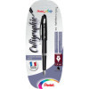 photo-Stylo plume - Pour calligraphie - Pointe fine 1,4mm - Rechargeable - Encre noire - Pentel
