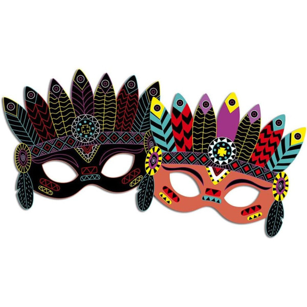 Jeu créatif - Créer des masques de fête - 5 modèles - A gratter - Dès 5 ans - Janod