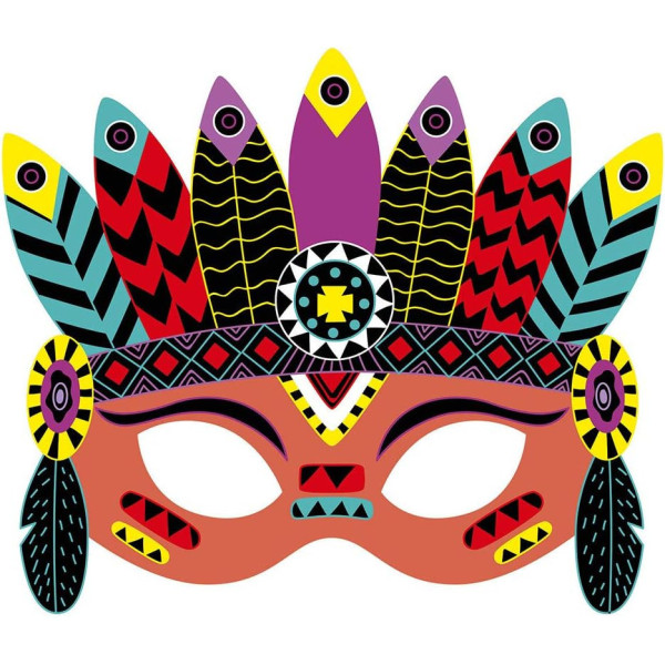 Jeu créatif - Créer des masques de fête - 5 modèles - A gratter - Dès 5 ans - Janod