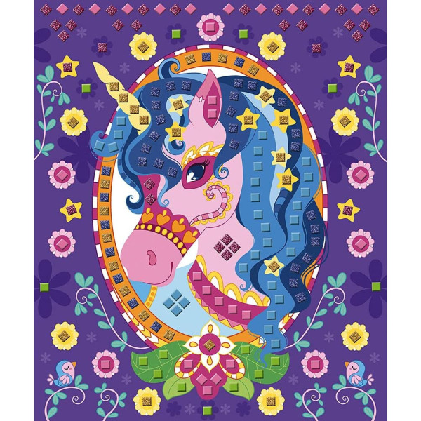 Jeu créatif - Tableaux mosaïques - Poney et licorne - 3 modèles + mosaïques en mousse - Janod