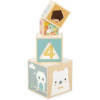 Jeux d'éveil - Cubes à empiler - Bois - Assortiments de 6 tailles et modèles - Dès 6 mois - Janod