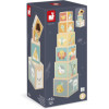 Jeux d'éveil - Cubes à empiler - Bois - Assortiments de 6 tailles et modèles - Dès 6 mois - Janod