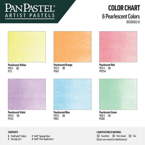 Pâte pastel - PanPastel - Ultra douce - Assortiment 6 couleurs iridescent + applicateurs