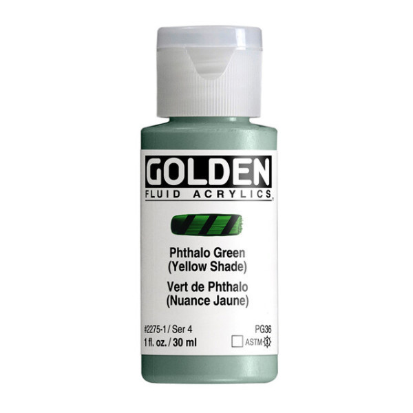 photo-Peinture acrylique - Vert de phtalo - Fluide - Pigments intenses - Golden - 30ml