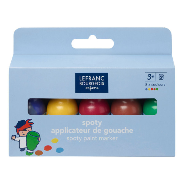 photo-5 tubes de gouache - Avec applicateur - Enfant - 70ml - Lefranc Bourgeois