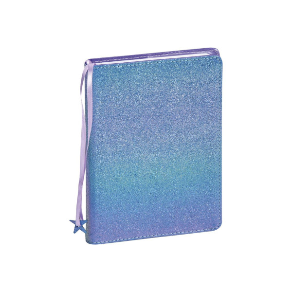photo-Agenda scolaire 2022/2023 - Bleu pailleté -12 x 17 cm - Exacompta