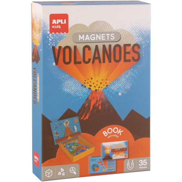 photo-Jeu éducatif - Apprendre la terre et les volcans - 35 aimants + 1 livret - Dès 5 ans - Apli
