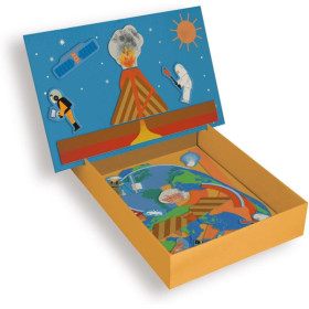 Jeu éducatif - Apprendre la terre et les volcans - 35 aimants + 1 livret - Dès 5 ans - Apli